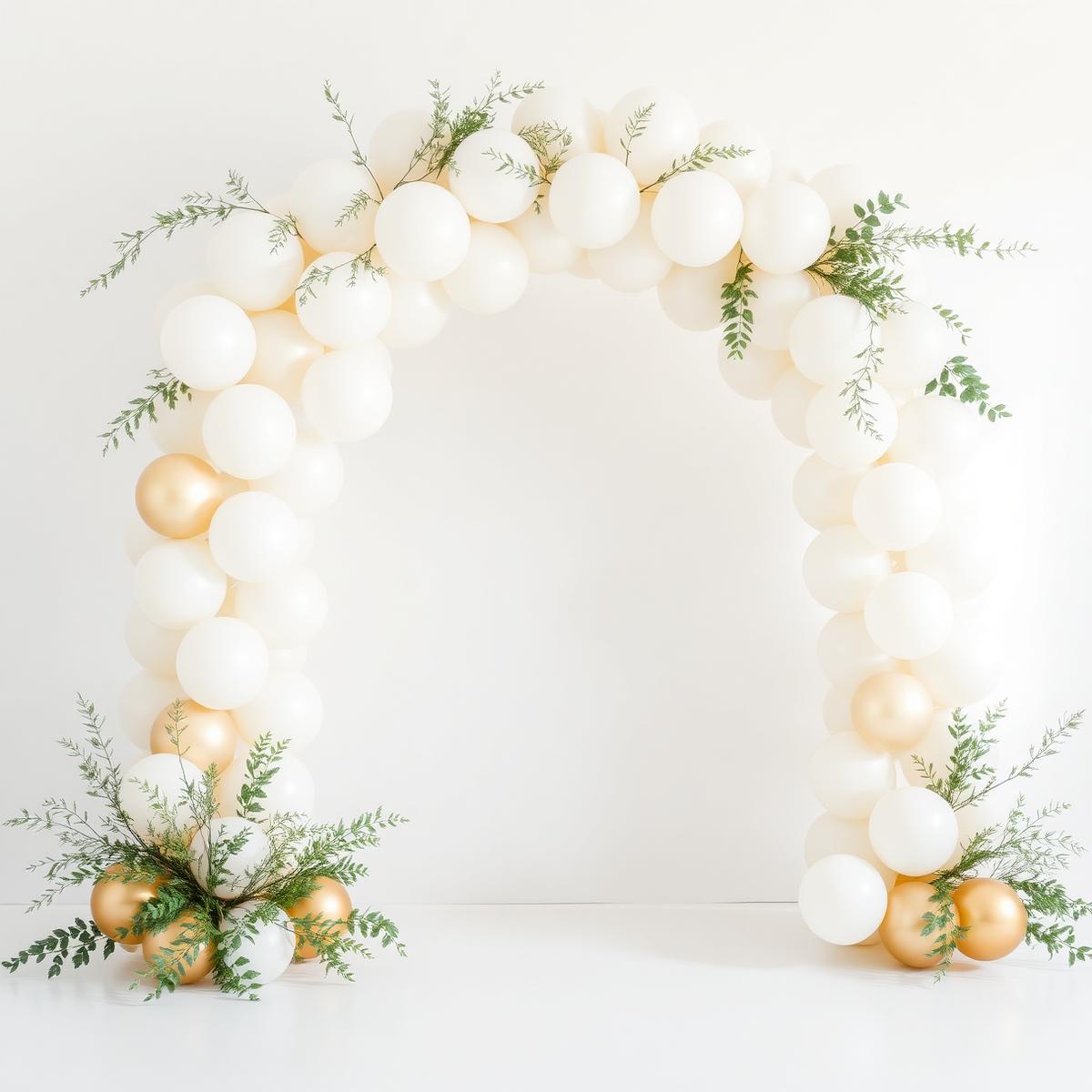 Luxury balloon arch with greenery