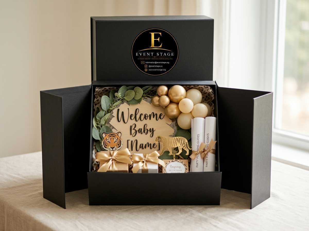 Luxury party pack with balloons, favors, and welcome sign